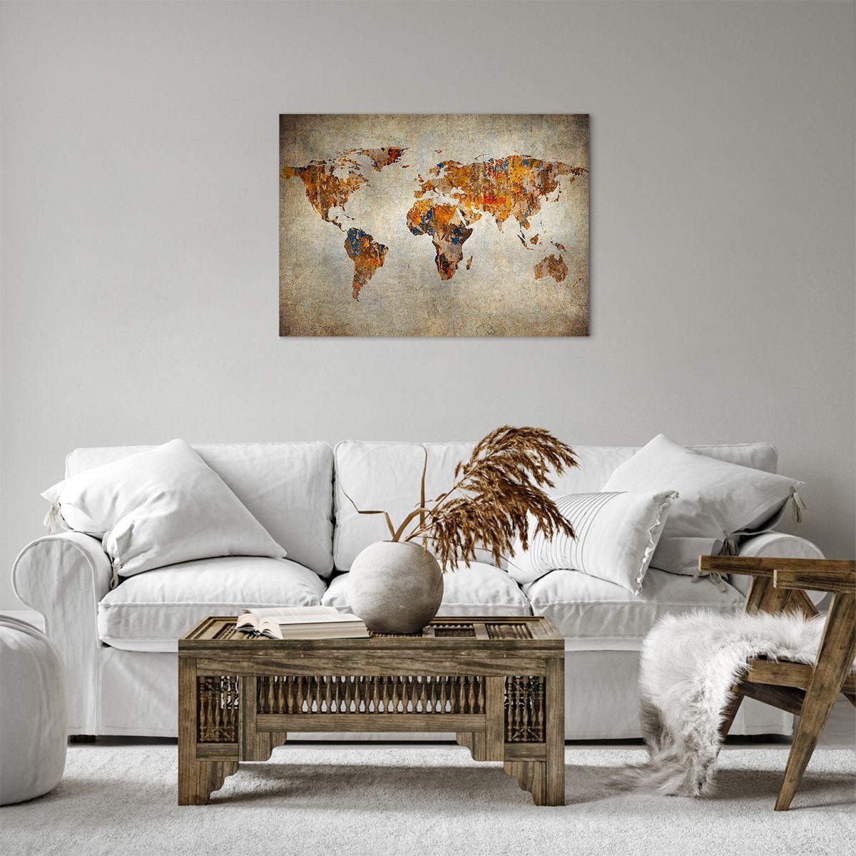Obraz Na Płótnie - Mapa Kontynent - 70X50 Cm - Aa70X50-2783