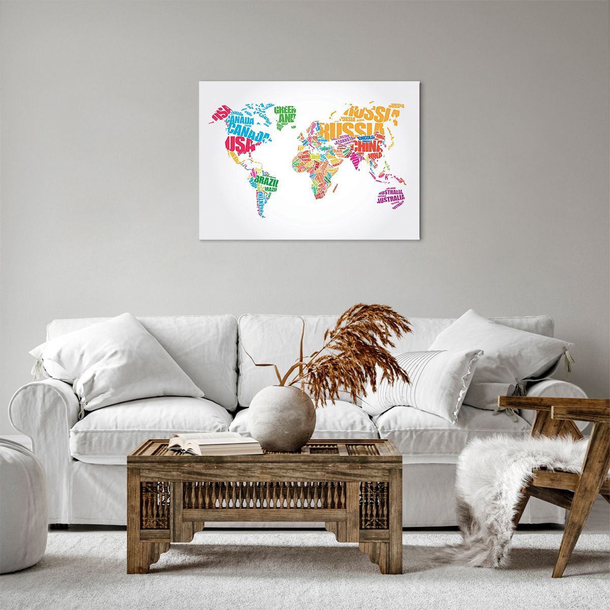 Obraz Na Płótnie - Mapa Kontynent - 70X50 Cm - Aa70X50-2860