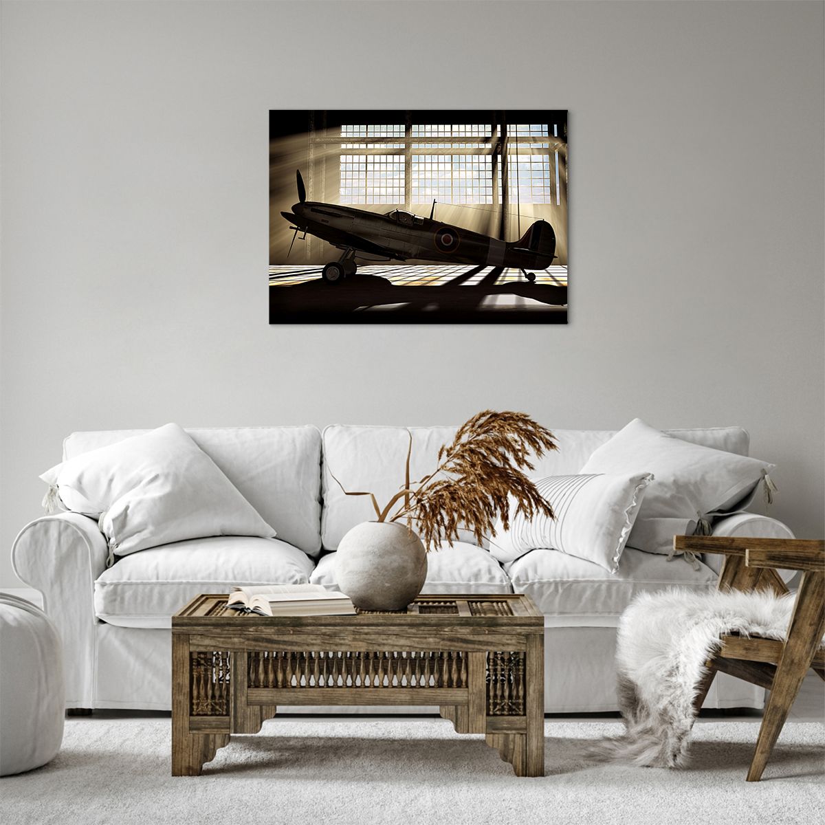 Obraz Na Płótnie - Samolot Hangar - 70X50 Cm - Aa70X50-2969