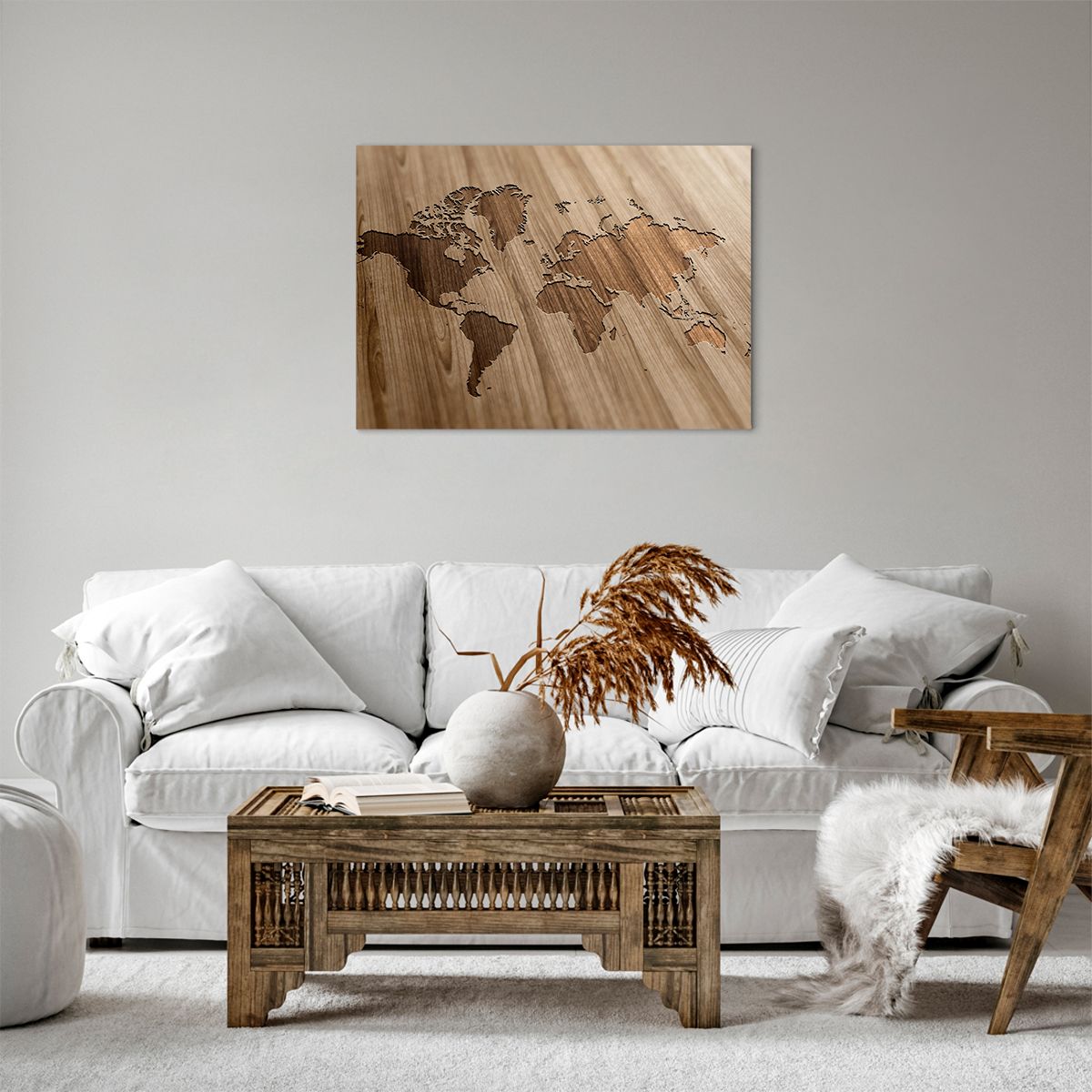 Obraz Na Płótnie - Mapa Kontynent - 70X50 Cm - Aa70X50-3042