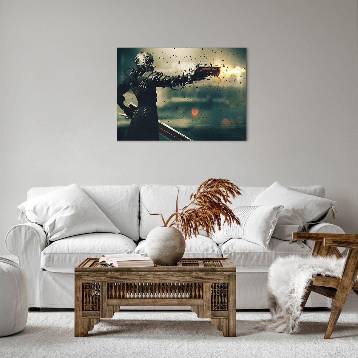 Obraz Na Płótnie - Robot Walka Broń - 70X50 Cm - Aa70X50-3196