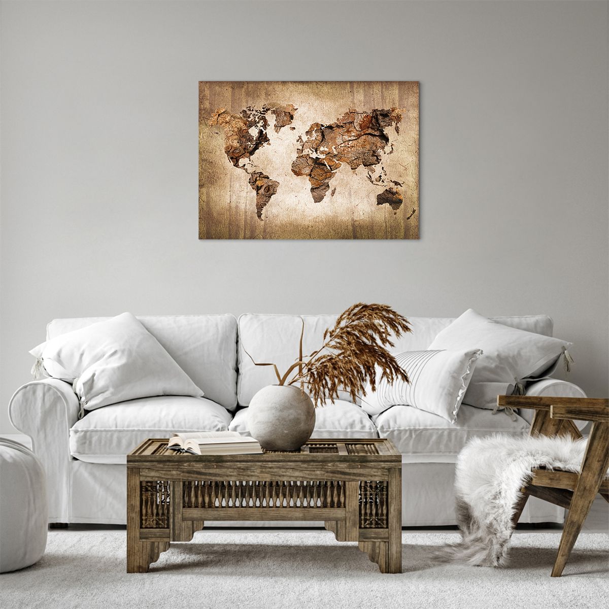 Obraz Na Płótnie - Mapa Kontynenty - 70X50 Cm - Aa70X50-3590