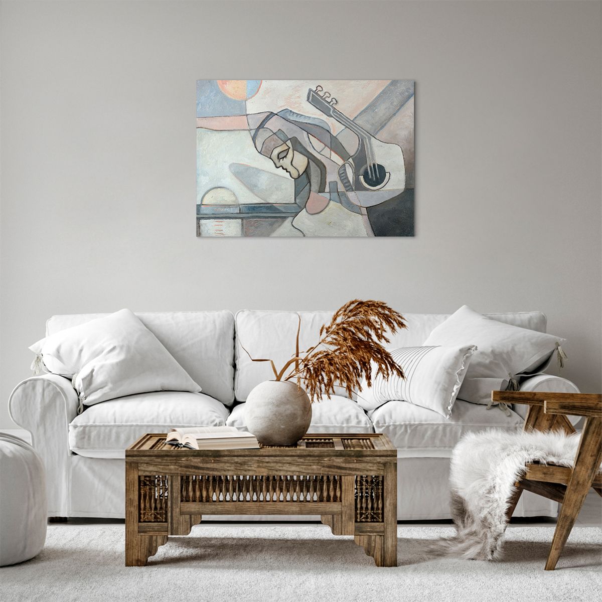 Obraz Na Płótnie - Kobieta Gitara  - 70X50 Cm - Aa70X50-3739
