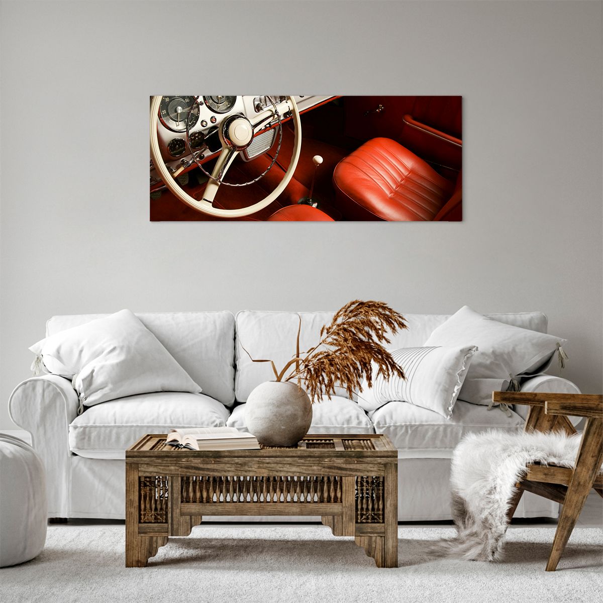 Obraz Na Płótnie - Samochód Retro - 100X40 Cm - Ab100X40-0149