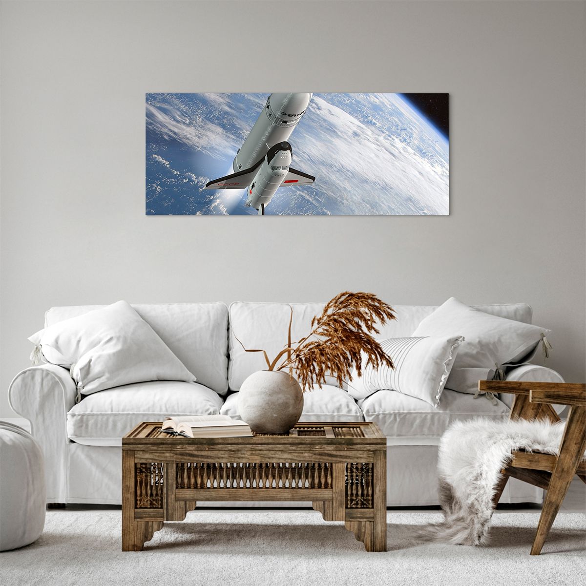 Obraz Na Płótnie - Sputnik Orbita - 100X40 Cm - Ab100X40-0496
