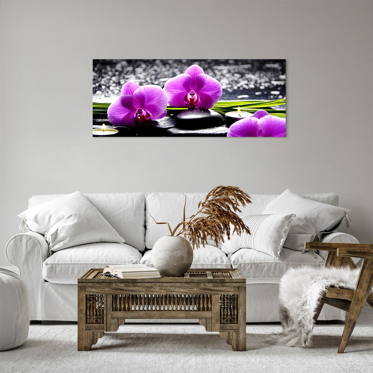 Obraz Na Płótnie - Storczyk Kamień - 100X40 Cm - Ab100X40-2658