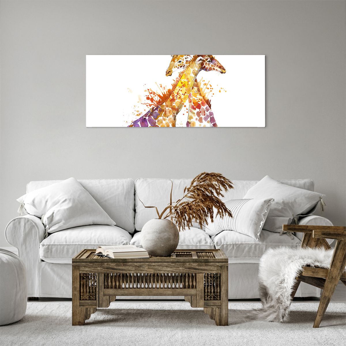 Obraz Na Płótnie - Żyrafa Rysunek - 100X40 Cm - Ab100X40-2883