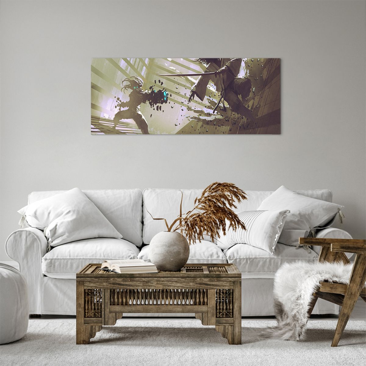 Obraz Na Płótnie - Roboty Walka - 100X40 Cm - Ab100X40-2912