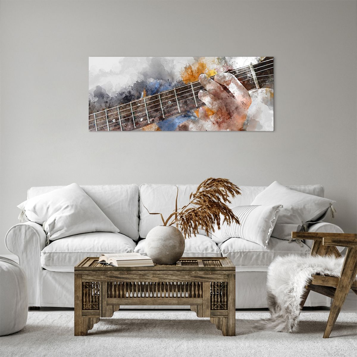 Obraz Na Płótnie - Muzyka Gitara Artysta - 100X40 Cm - Ab100X40-3448