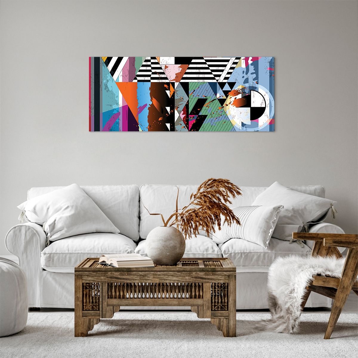Obraz Na Płótnie - Kompozycja Figury - 100X40 Cm - Ab100X40-3636