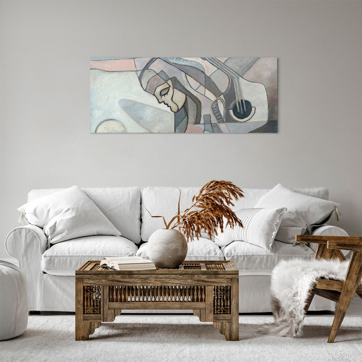 Obraz Na Płótnie - Kobieta Gitara  - 100X40 Cm - Ab100X40-3739