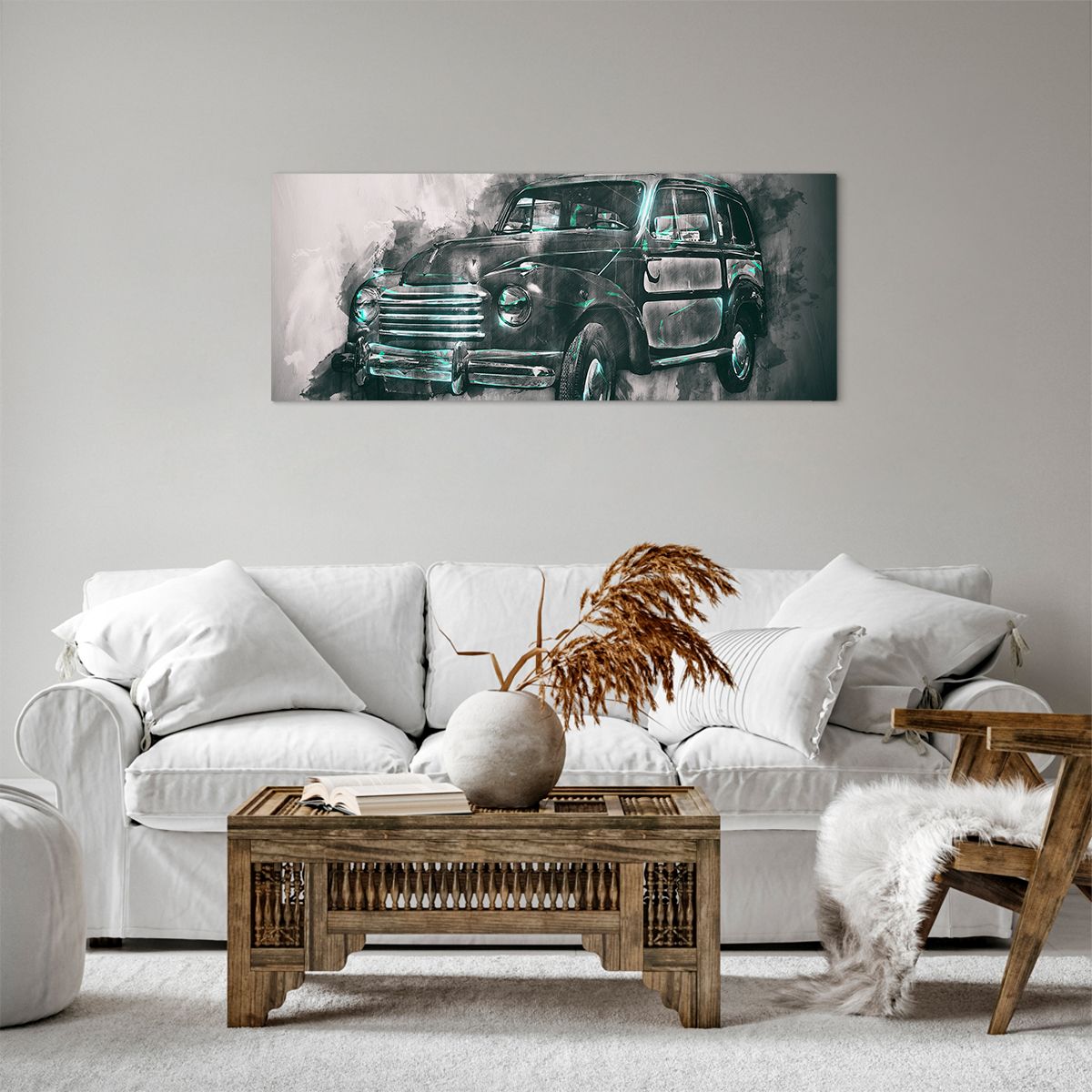 Obraz Na Płótnie - Samochód Retro  - 100X40 Cm - Ab100X40-3834