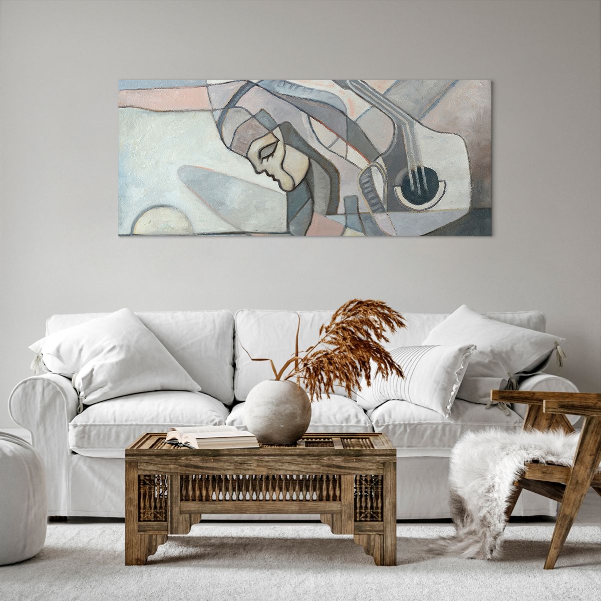 Obraz Na Płótnie - Kobieta Gitara  - 120X50 Cm - Ab120X50-3739