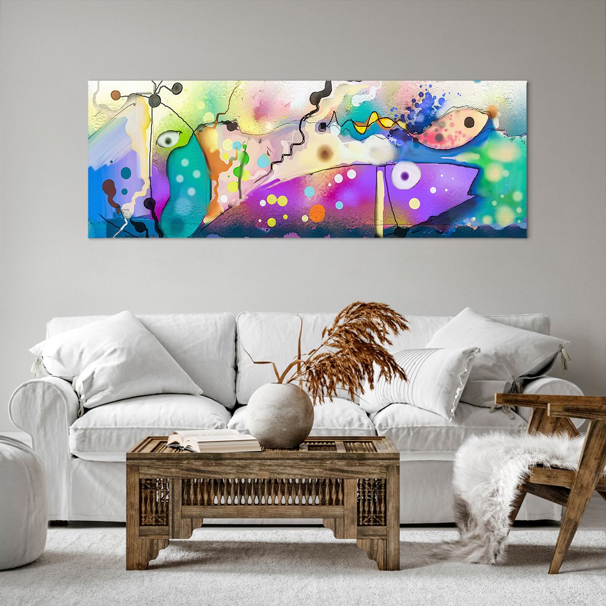 Obraz Na Płótnie - Ryby Pastele  - 140X50 Cm - Ab140X50-4096