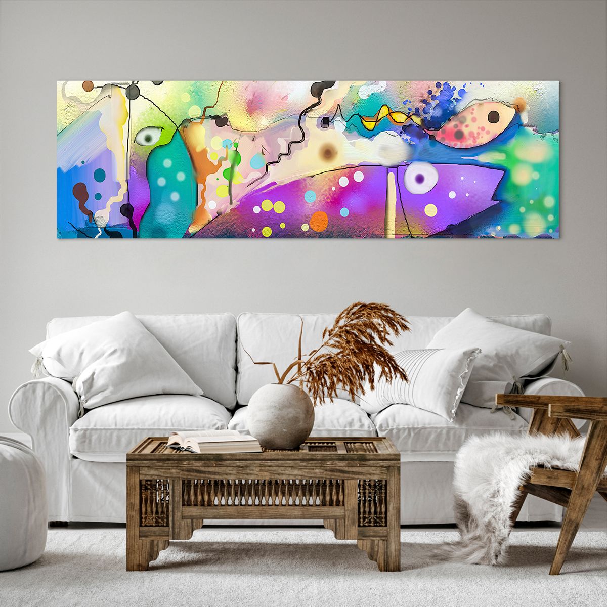 Obraz Na Płótnie - Ryby Pastele  - 160X50 Cm - Ab160X50-4096