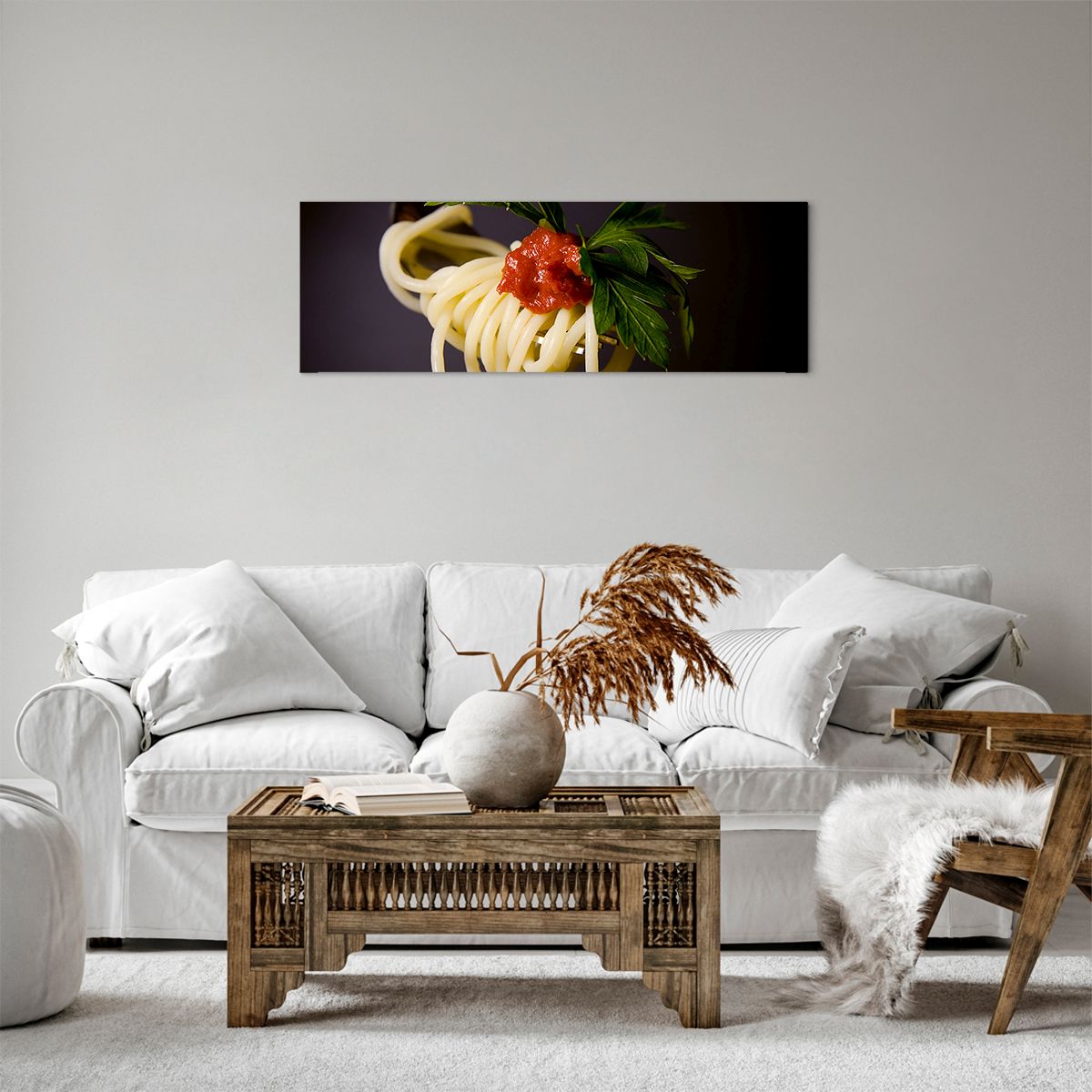 Obraz Na Płótnie - Spaghetti Sos  - 90X30 Cm - Ab90X30-1307