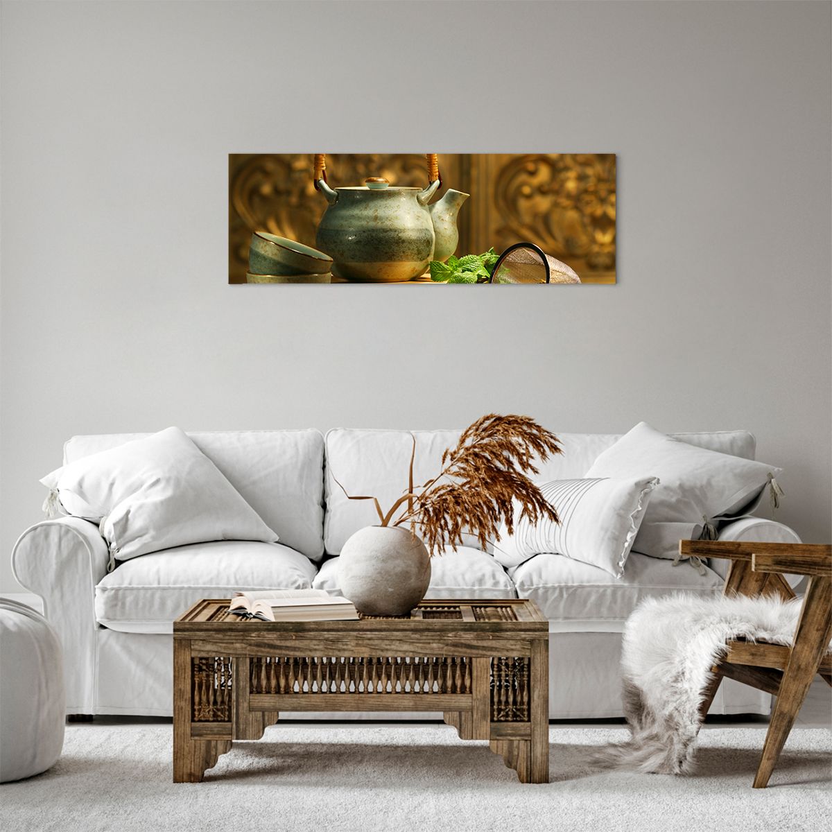 Obraz Na Płótnie - Imbryk Herbata - 90X30 Cm - Ab90X30-2628