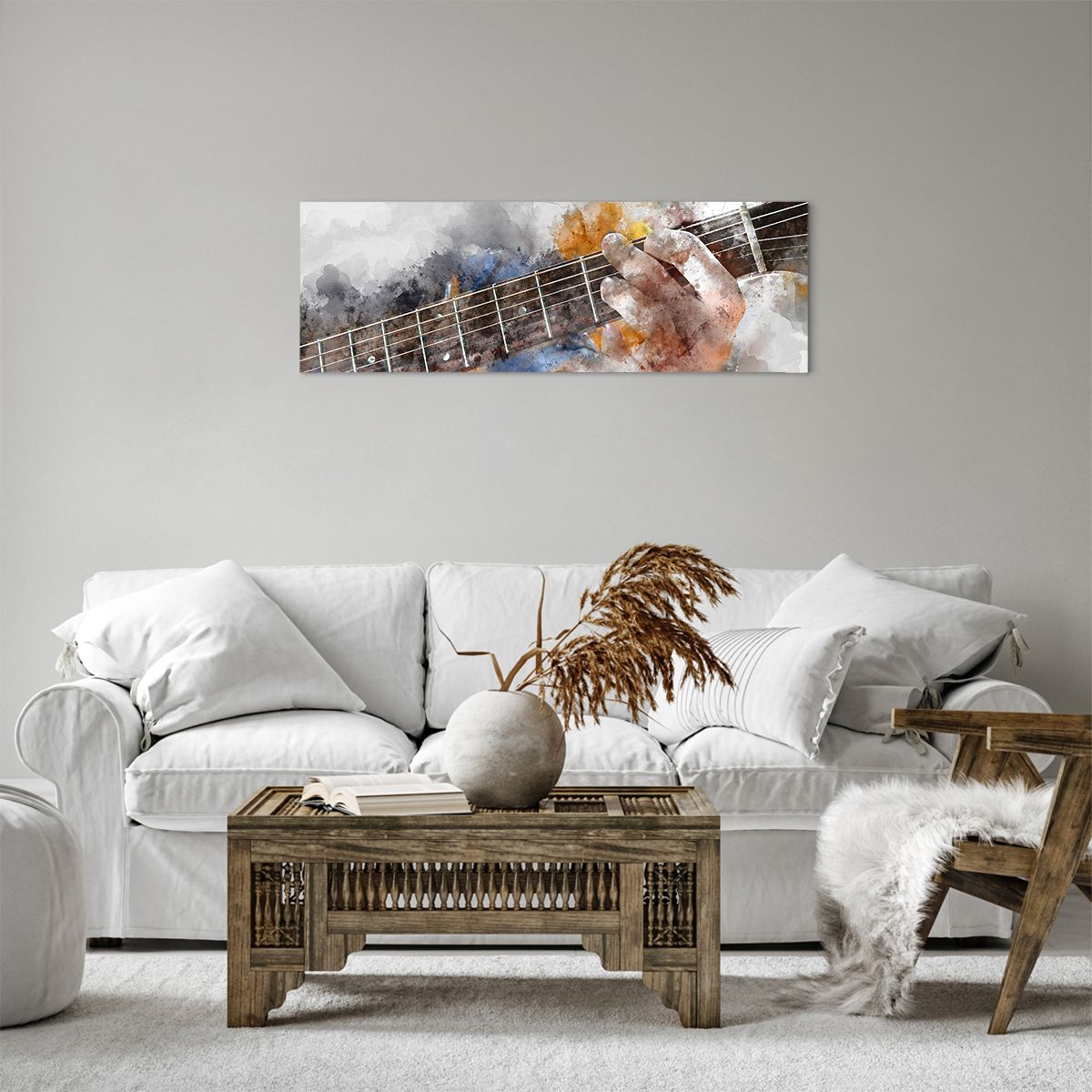 Obraz Na Płótnie - Muzyka Gitara Artysta - 90X30 Cm - Ab90X30-3448