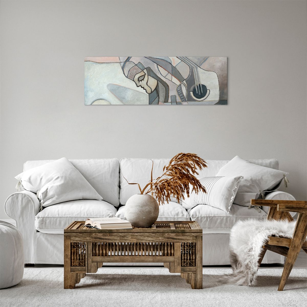 Obraz Na Płótnie - Kobieta Gitara  - 90X30 Cm - Ab90X30-3739