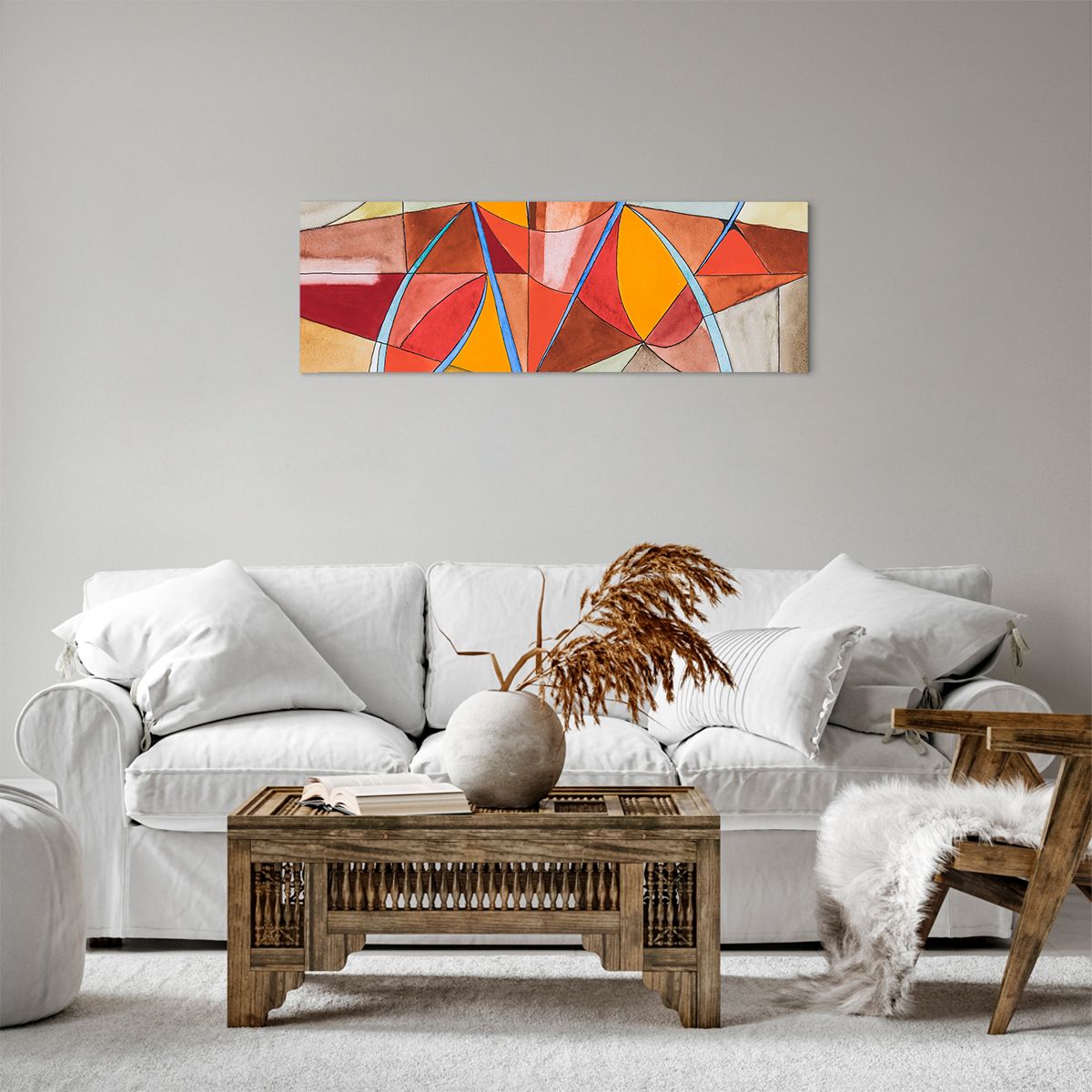 Obraz Na Płótnie - Kompozycja Figury - 90X30 Cm - Ab90X30-3960