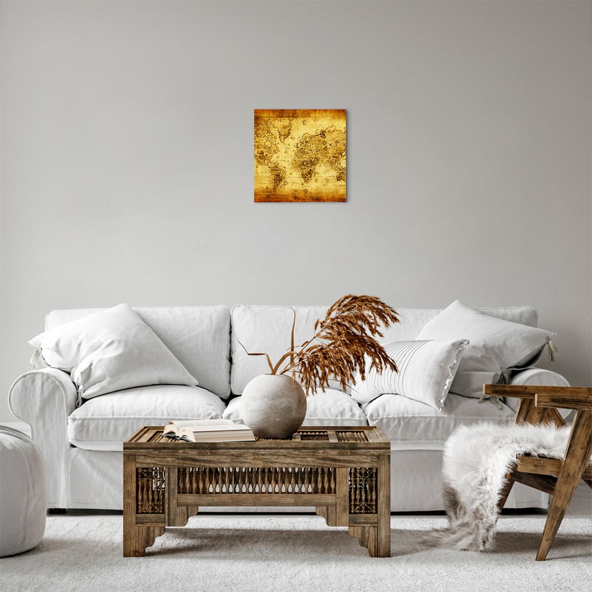 Obraz Na Płótnie - Mapa Świata - 30X30 Cm - Ac30X30-0127