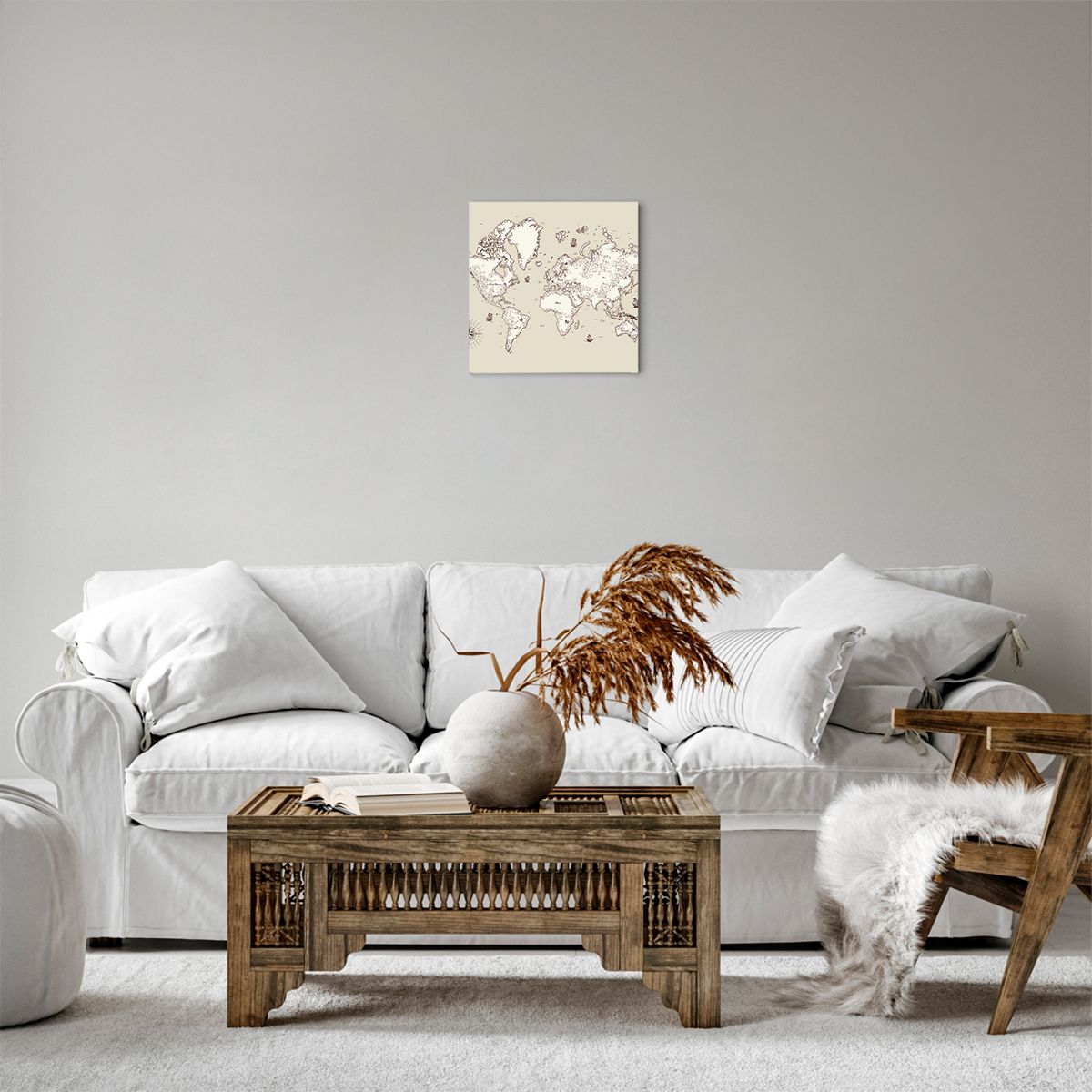 Obraz Na Płótnie - Mapa Kontynent - 30X30 Cm - Ac30X30-2910