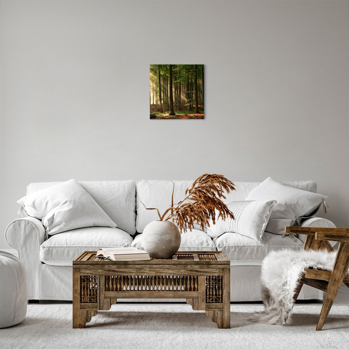 Obraz Na Płótnie - Las Drzewa Chrust  - 30X30 Cm - Ac30X30-3628