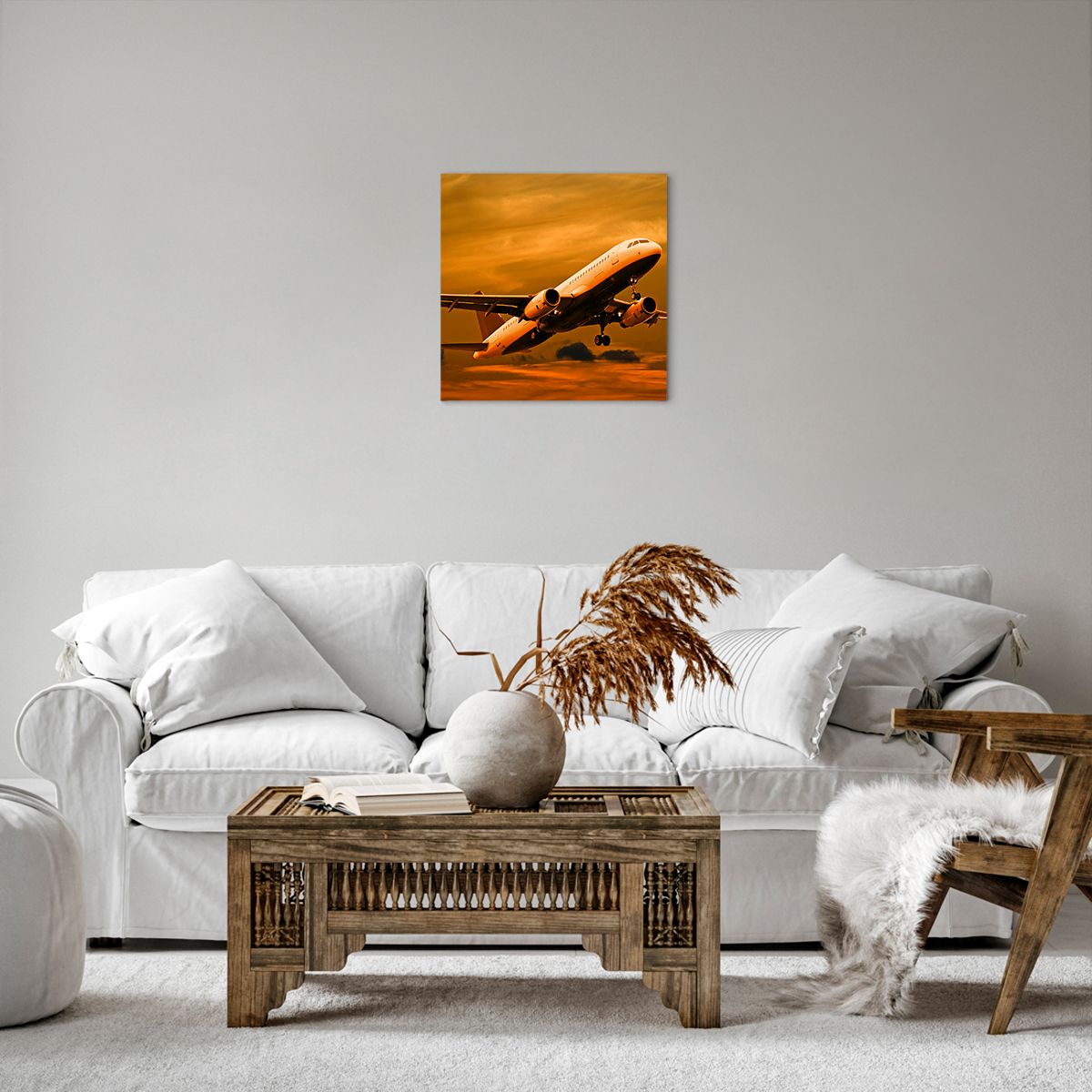 Obraz Na Płótnie - Samolot Start - 40X40 Cm - Ac40X40-0368