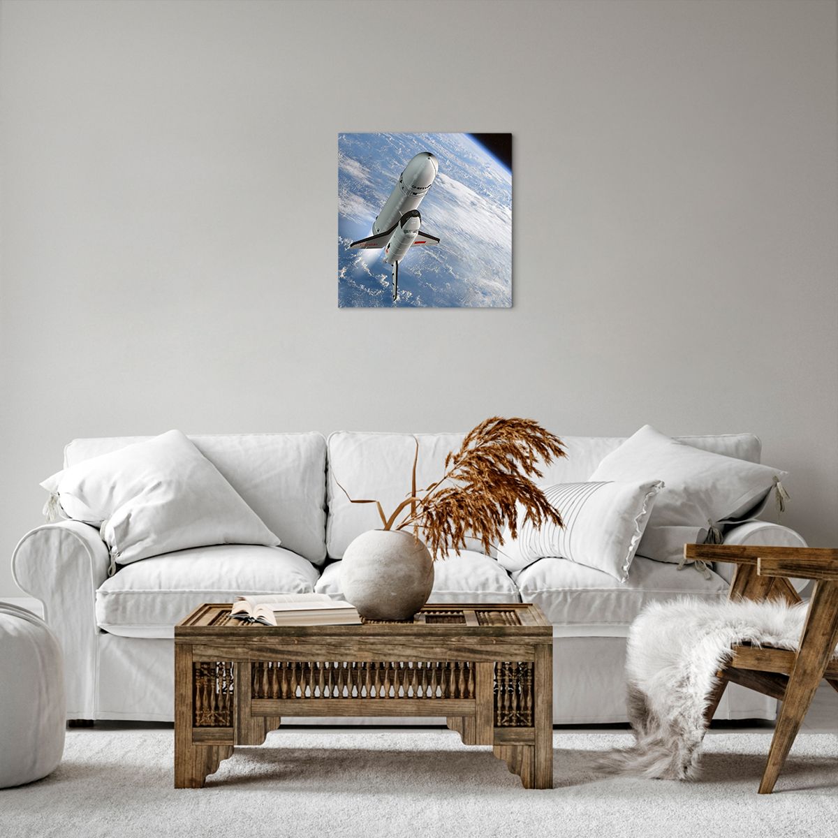 Obraz Na Płótnie - Sputnik Orbita - 40X40 Cm - Ac40X40-0496