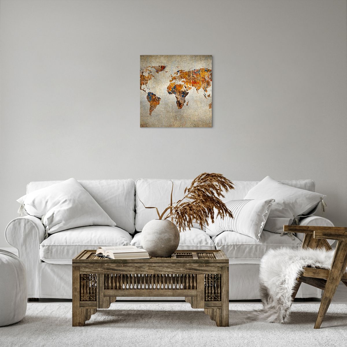 Obraz Na Płótnie - Mapa Kontynent - 40X40 Cm - Ac40X40-2783