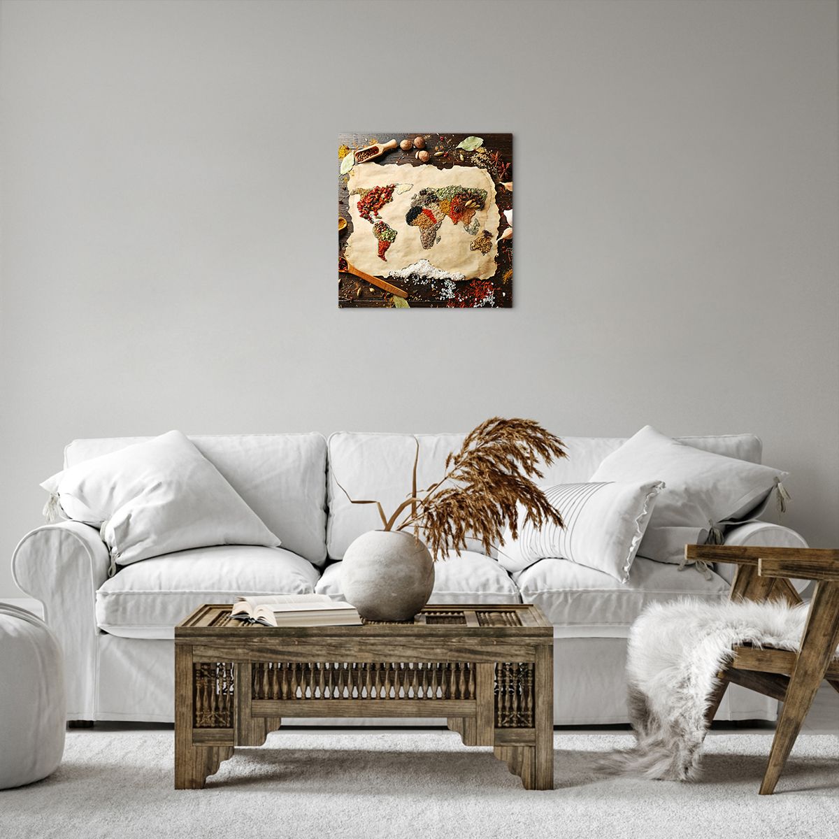 Obraz Na Płótnie - Mapa Przyprawy  - 40X40 Cm - Ac40X40-2832