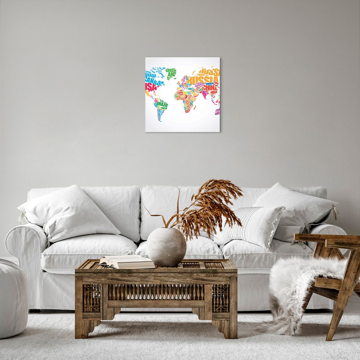 Obraz Na Płótnie - Mapa Kontynent - 40X40 Cm - Ac40X40-2860