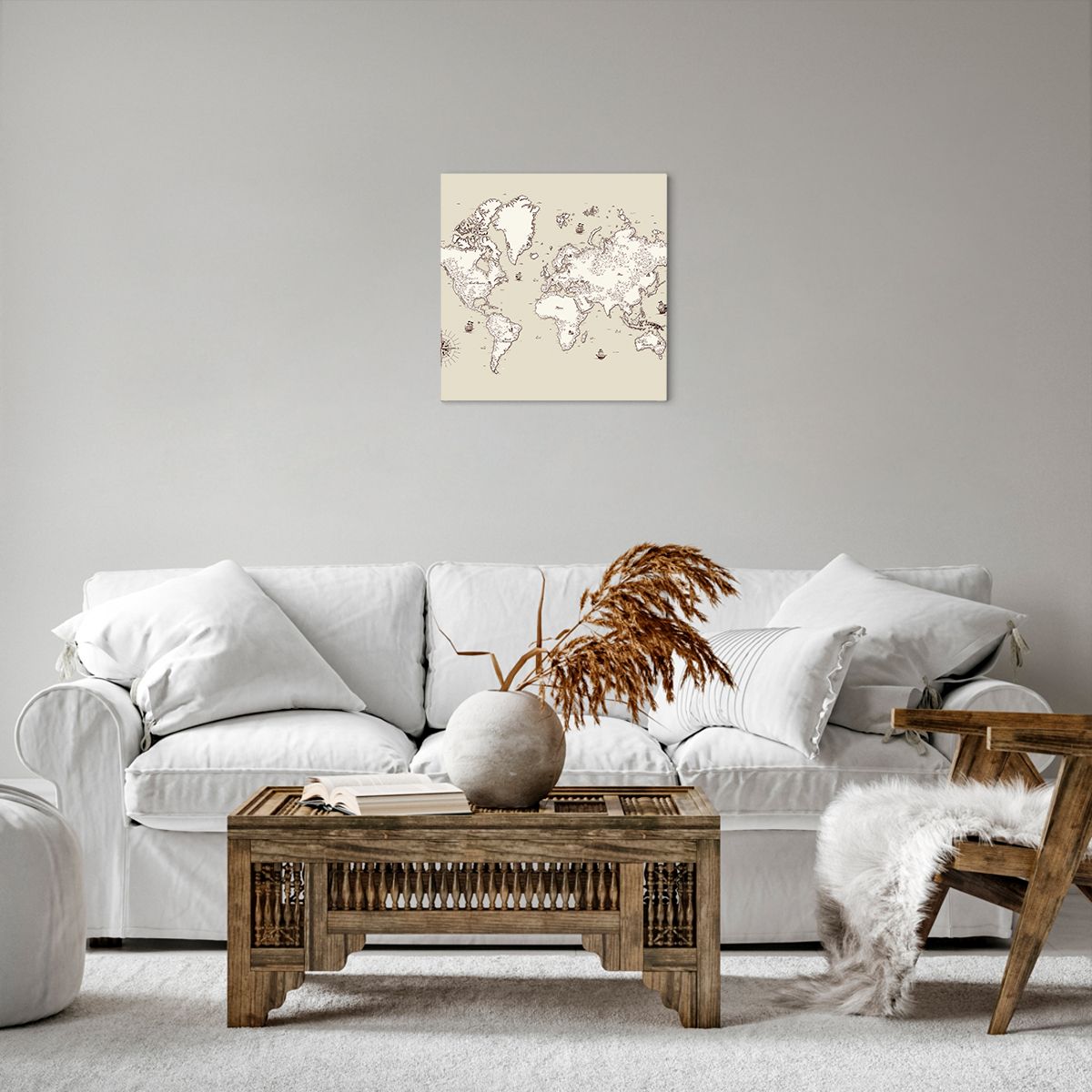 Obraz Na Płótnie - Mapa Kontynent - 40X40 Cm - Ac40X40-2910