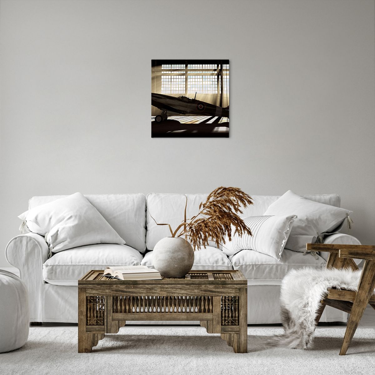 Obraz Na Płótnie - Samolot Hangar - 40X40 Cm - Ac40X40-2969