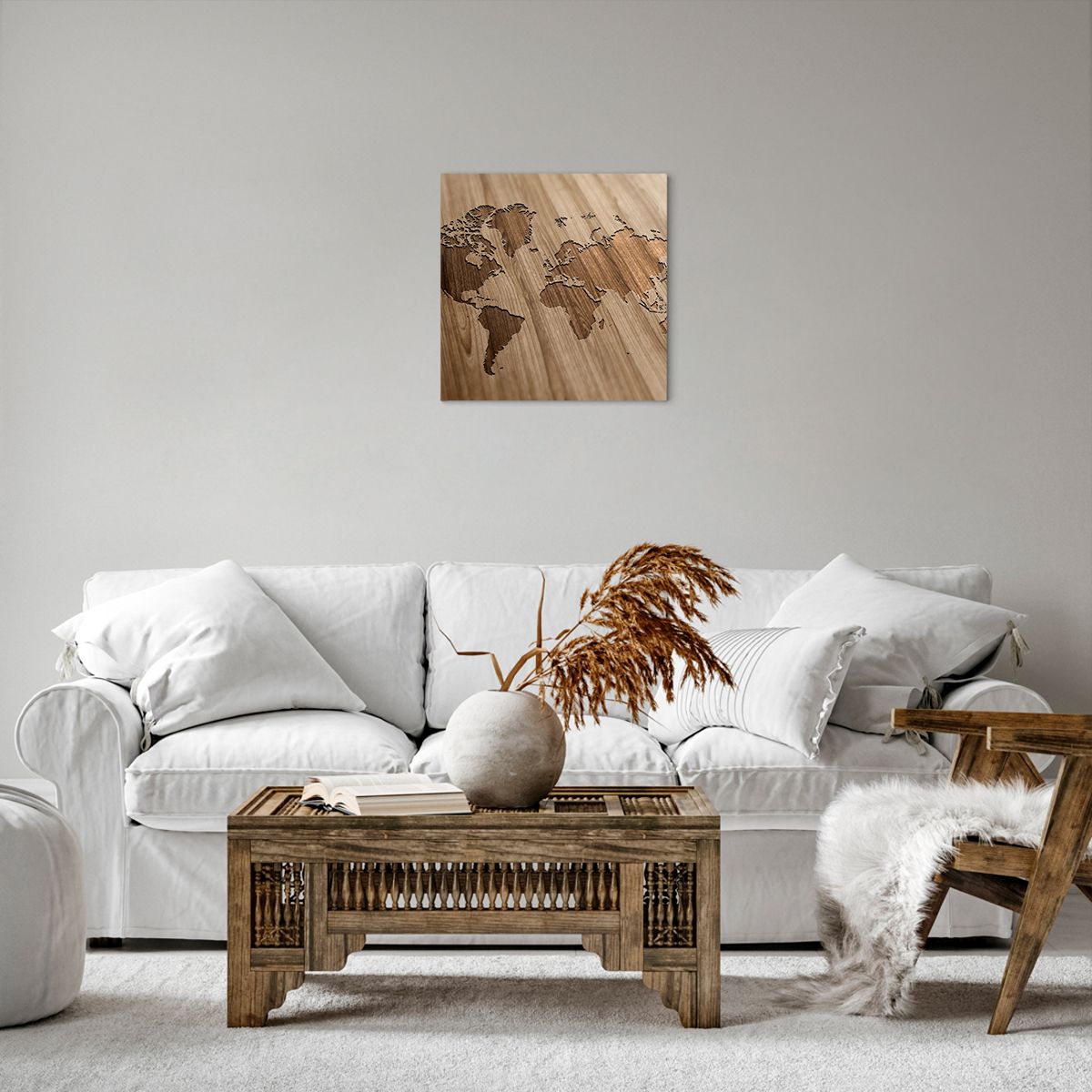 Obraz Na Płótnie - Mapa Kontynent - 40X40 Cm - Ac40X40-3042