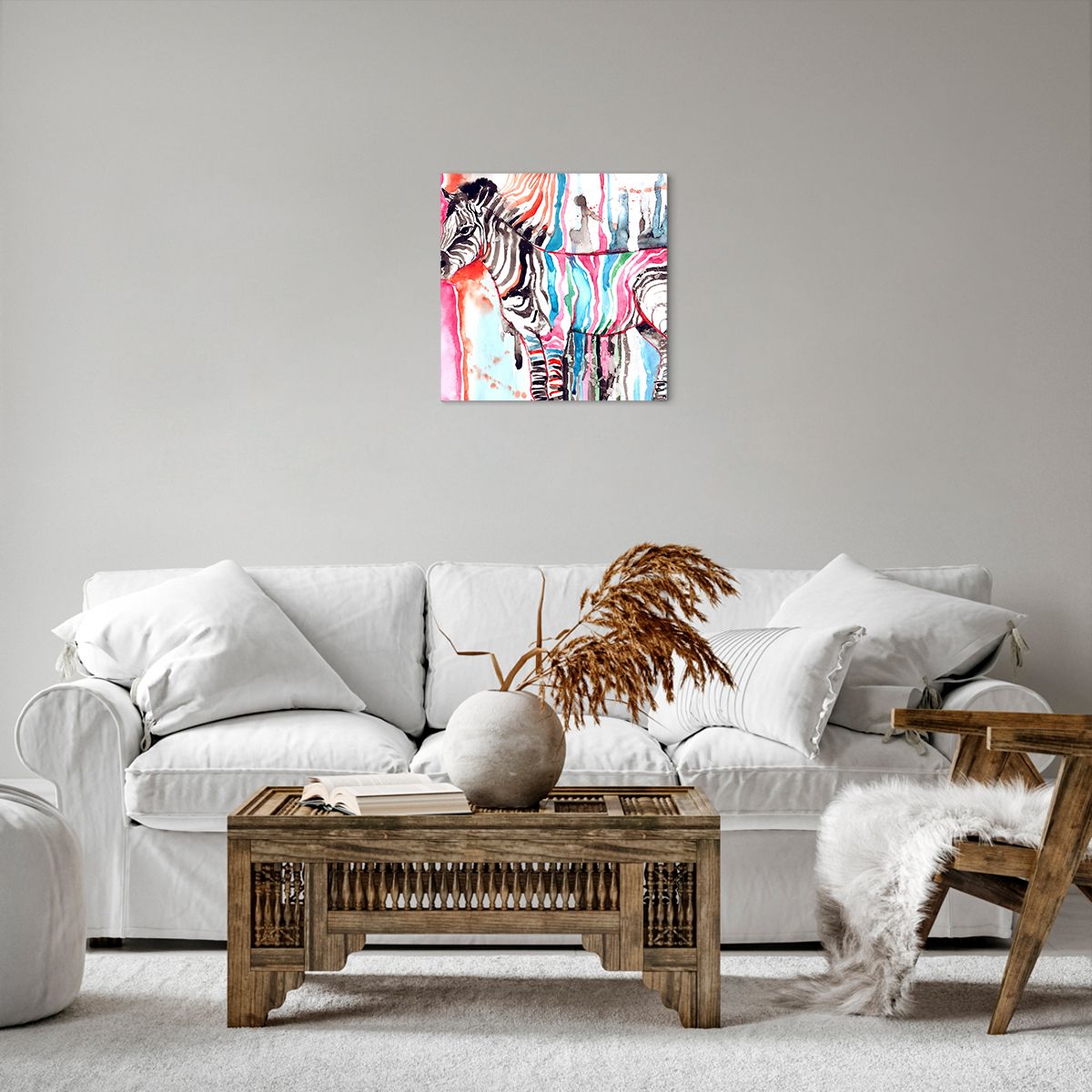 Obraz Na Płótnie - Zebra Rysunek - 40X40 Cm - Ac40X40-3075