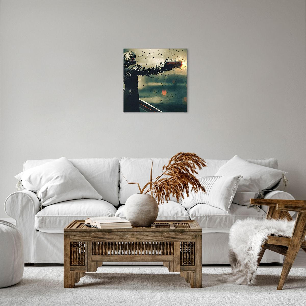Obraz Na Płótnie - Robot Walka Broń - 40X40 Cm - Ac40X40-3196