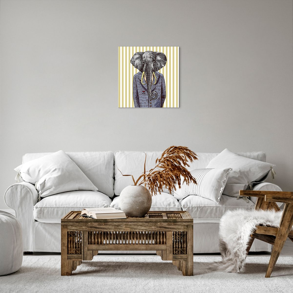 Obraz Na Płótnie - Słoń Elegant  - 40X40 Cm - Ac40X40-3209