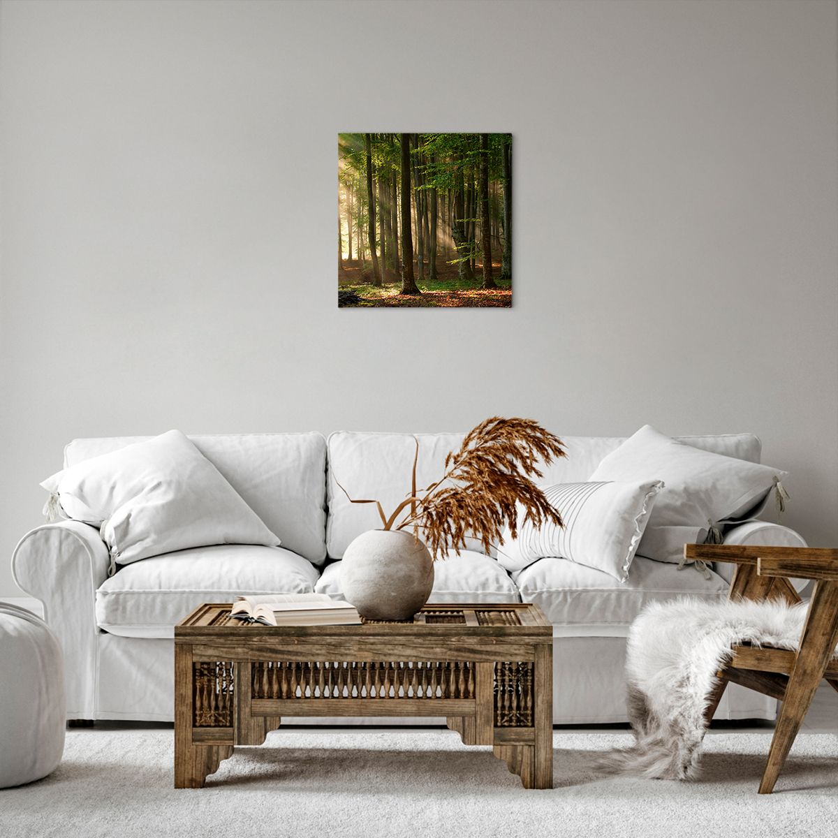 Obraz Na Płótnie - Las Drzewa Chrust  - 40X40 Cm - Ac40X40-3628