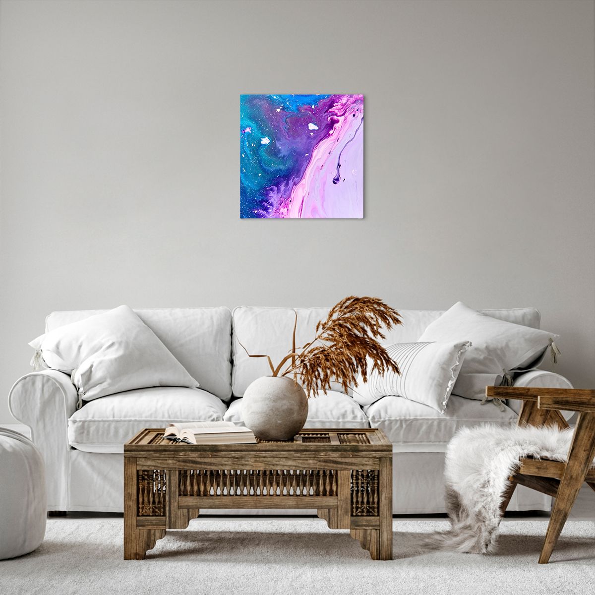 Obraz Na Płótnie - Kompozycja Błekit - 40X40 Cm - Ac40X40-3824