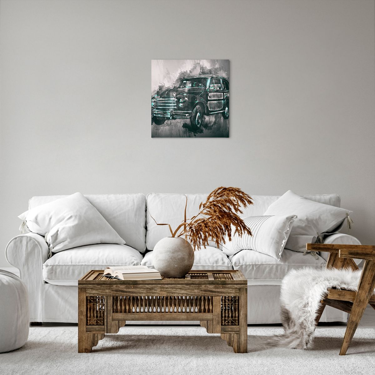 Obraz Na Płótnie - Samochód Retro  - 40X40 Cm - Ac40X40-3834