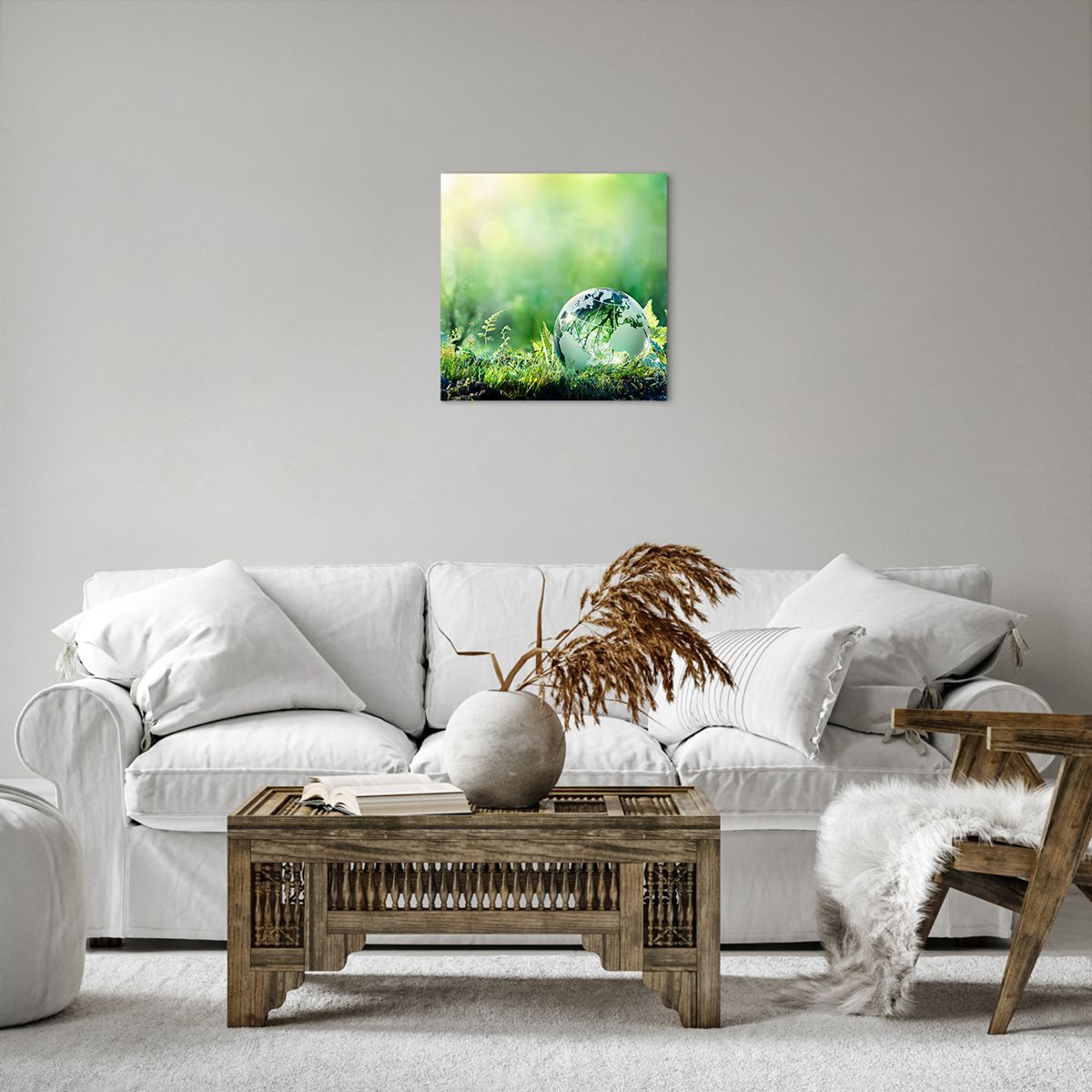 Obraz Na Płótnie - Globus Paproć - 40X40 Cm - Ac40X40-4041