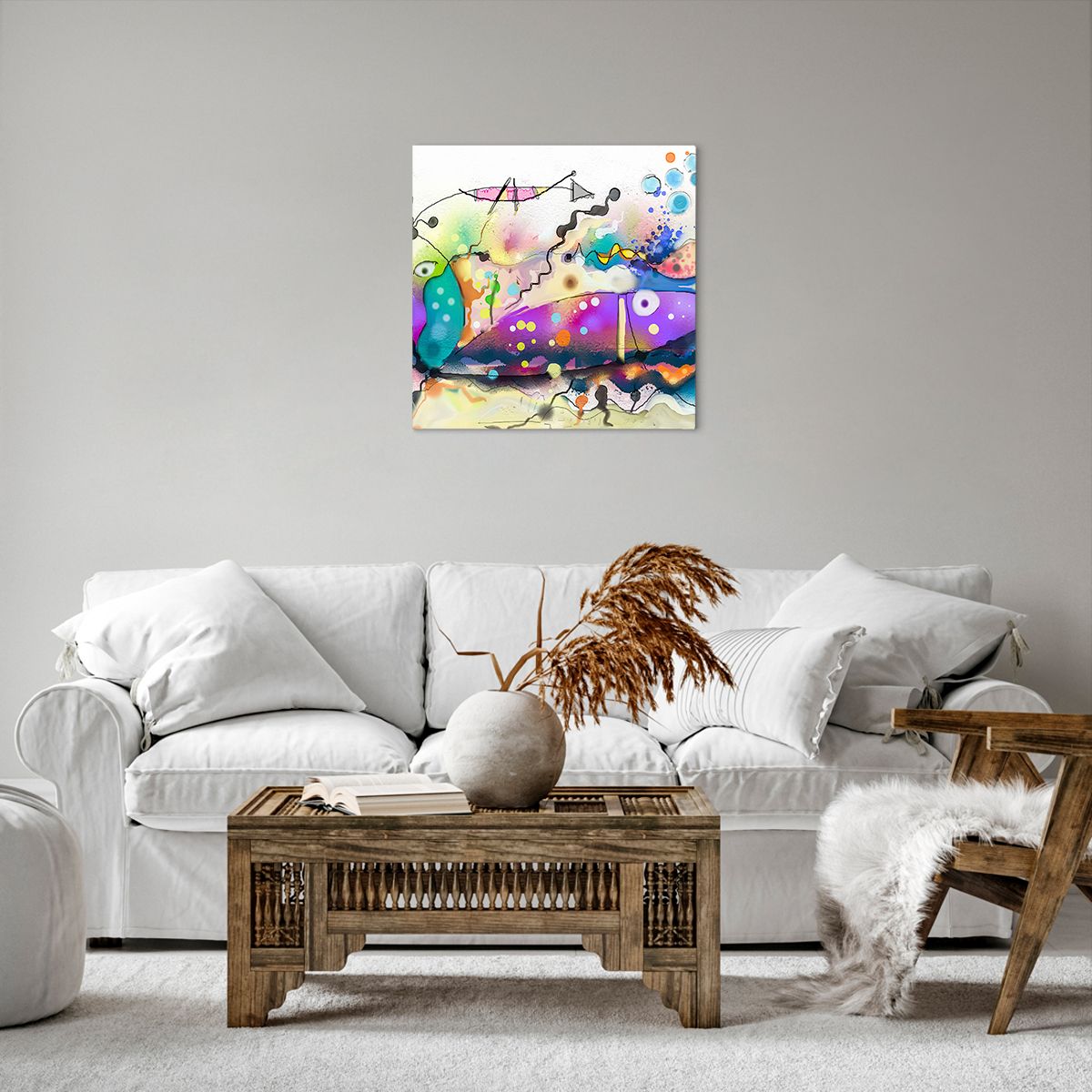 Obraz Na Płótnie - Ryby Pastele  - 50X50 Cm - Ac50X50-4096