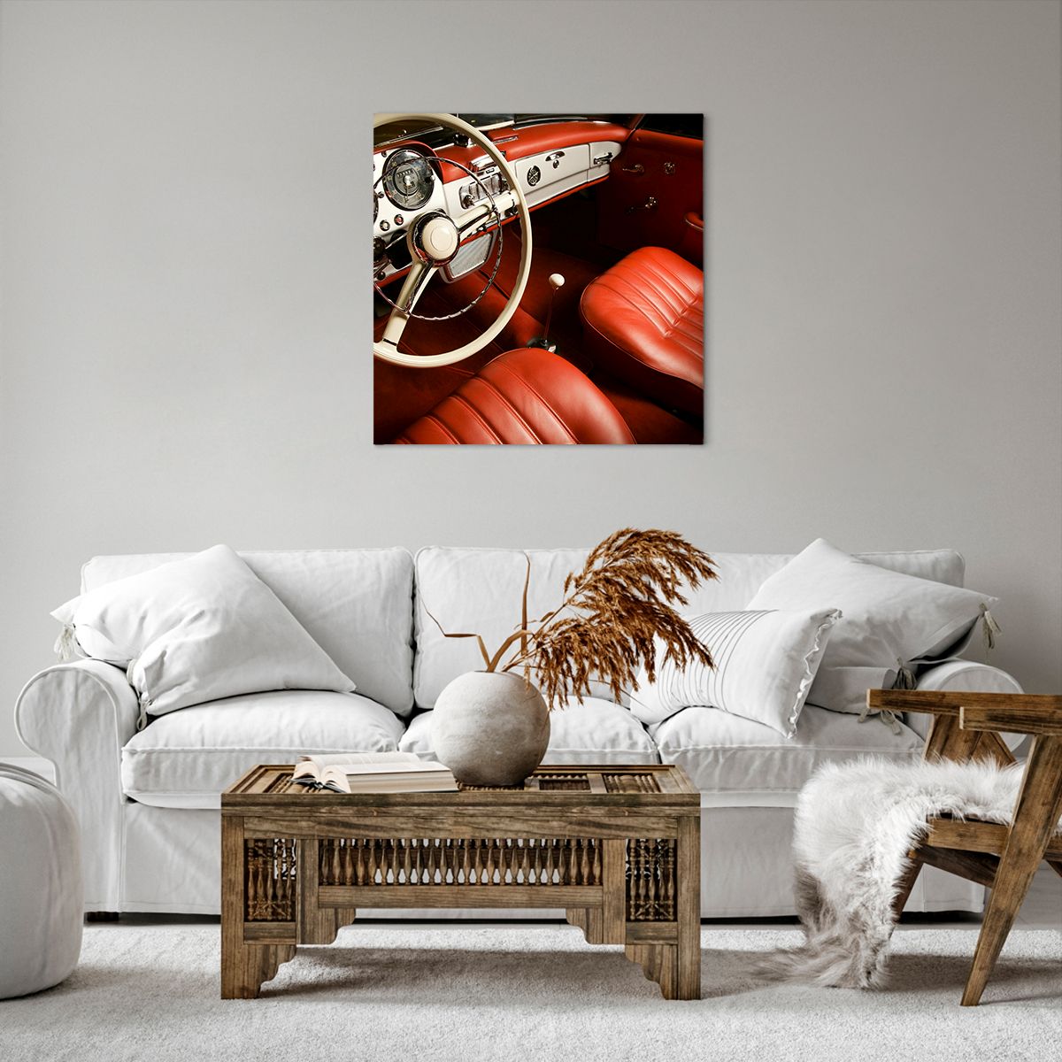 Obraz Na Płótnie - Samochód Retro - 60X60 Cm - Ac60X60-0149