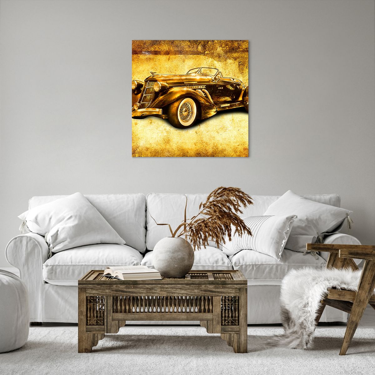 Obraz Na Płótnie - Samochód Sepia - 60X60 Cm - Ac60X60-0529