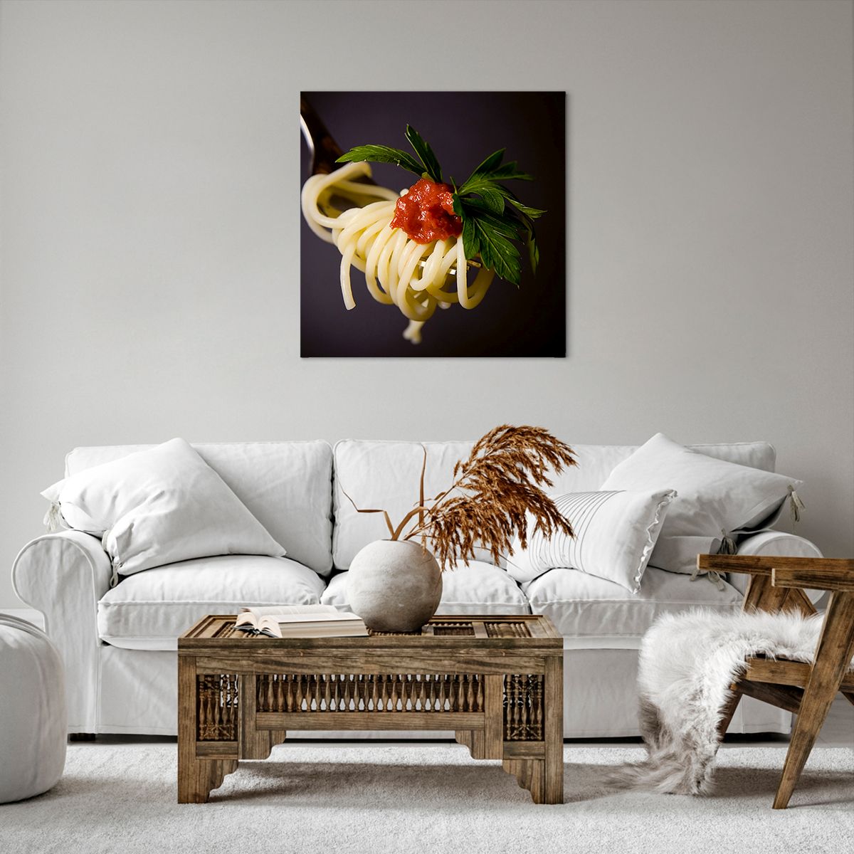 Obraz Na Płótnie - Spaghetti Sos  - 60X60 Cm - Ac60X60-1307