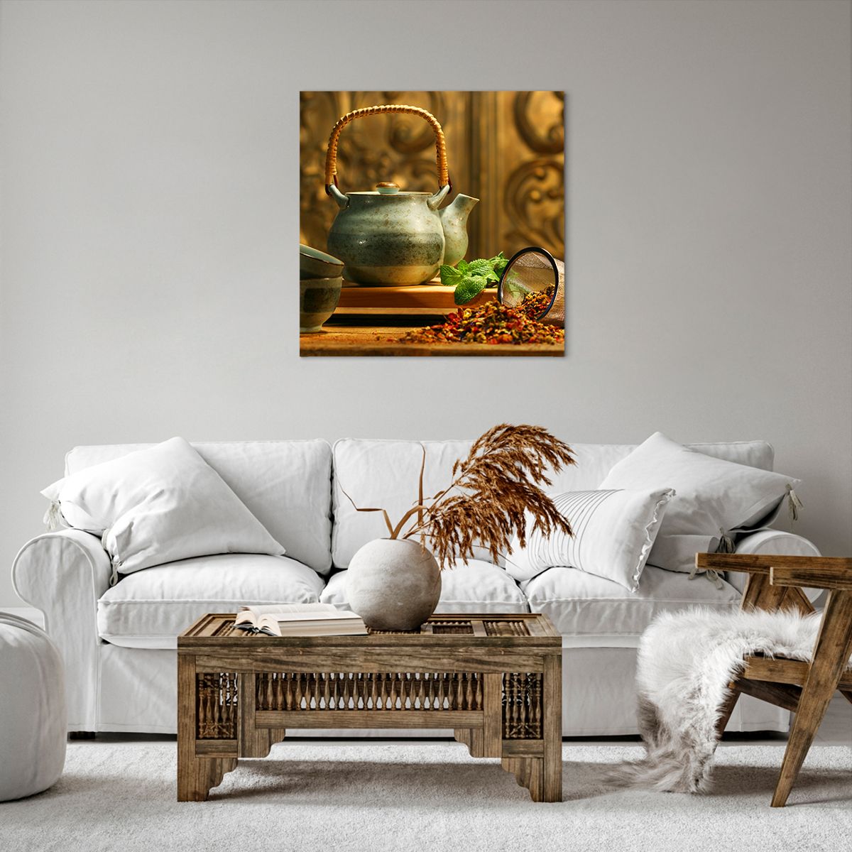 Obraz Na Płótnie - Imbryk Herbata - 60X60 Cm - Ac60X60-2628