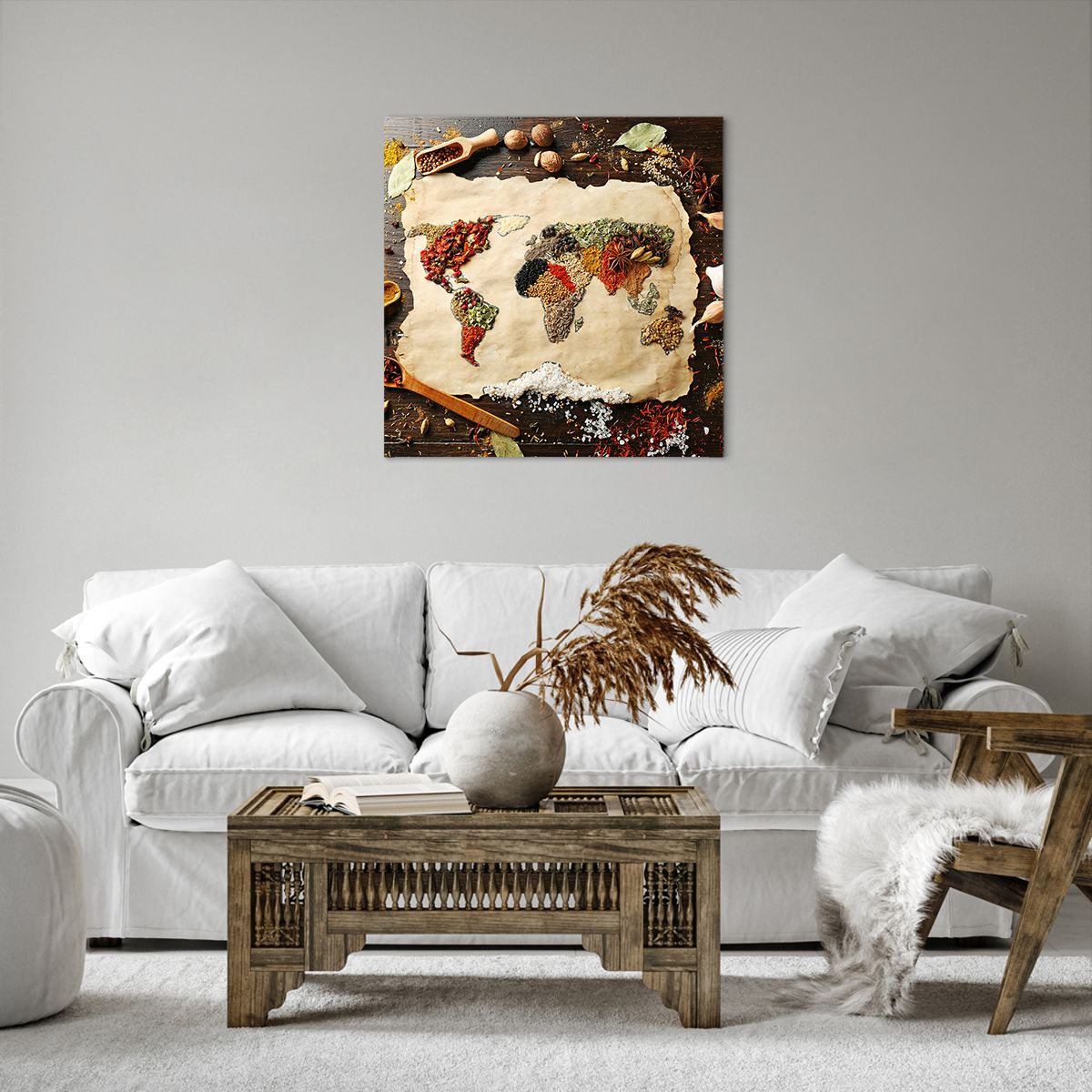 Obraz Na Płótnie - Mapa Przyprawy  - 60X60 Cm - Ac60X60-2832