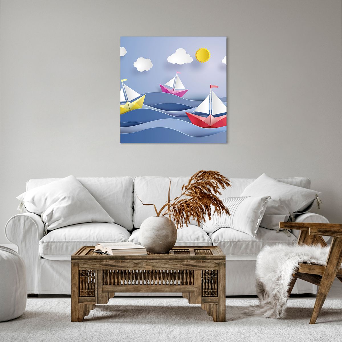 Obraz Na Płótnie - Statek Rysunek - 60X60 Cm - Ac60X60-2964