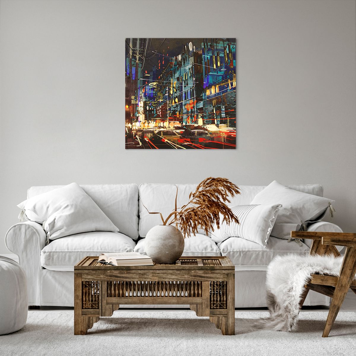 Obraz Na Płótnie - Miasto Centrum Auto - 60X60 Cm - Ac60X60-3787